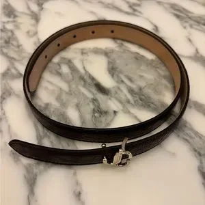 NWOT Jimmy Choo croc embossed belt, size 80 Jimmy Choo - Felisa JC Emblem Shiny Croc Embossed Leather  main image 4